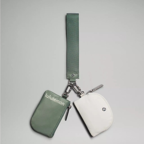 Lululemon Dual Pouch Wristlet- Grey Eucalyptus/Bone - Picture 5 of 8